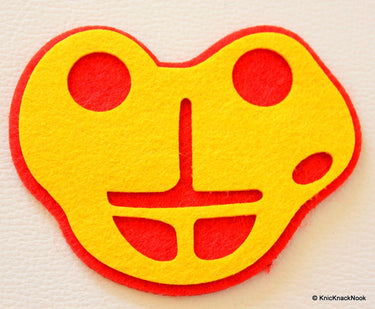 Alien Felt Applique Patch Yellow And Red